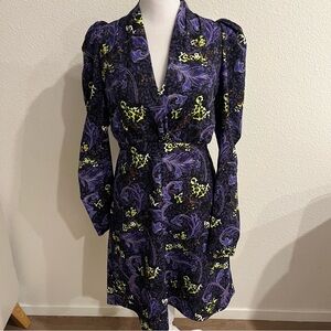 PINKO Purple and Black Long Sleeve Dress